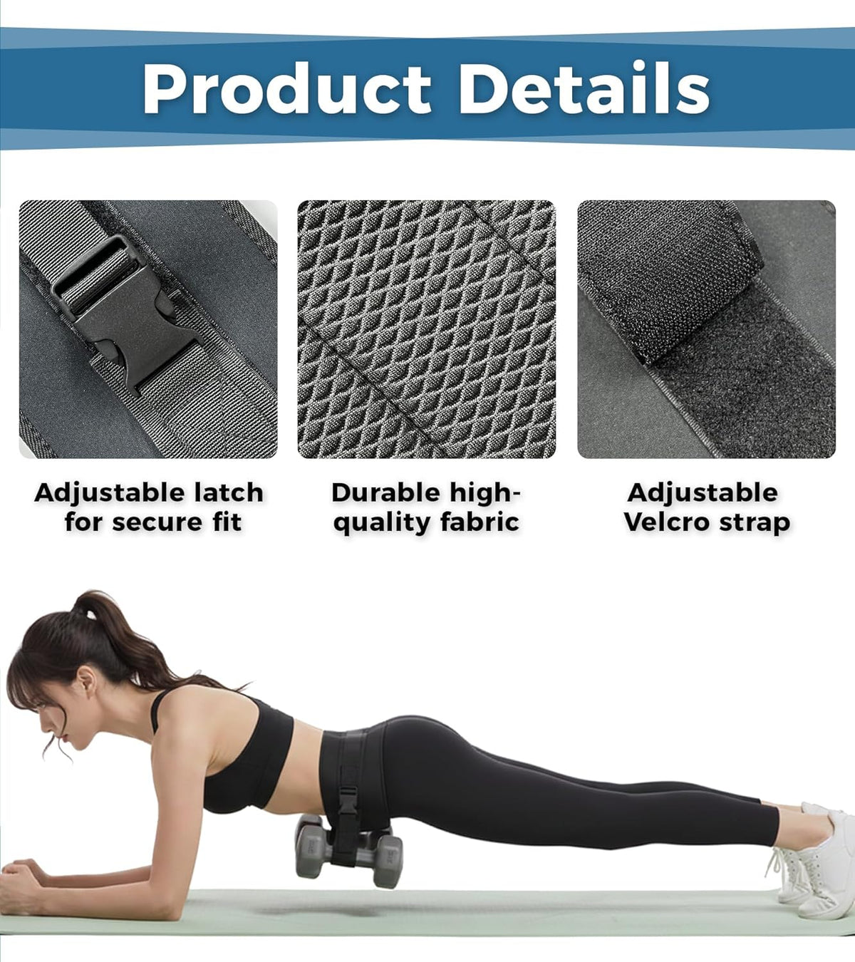 Cinturón de empuje de cadera para mancuernas, pesas rusas y platos, cinturón ajustable para glúteos con acolchado antideslizante, cómodo cinturón de pesas para puente de glúteos para entrenamientos en casa y gimnasio