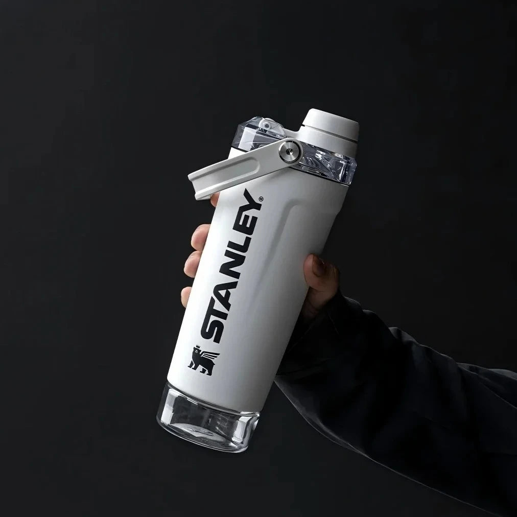 Vaso mezclador de acero inoxidable, a prueba de fugas, para batidos de proteínas en polvo, vaso portátil y elegante para deportes y actividades al aire libre.